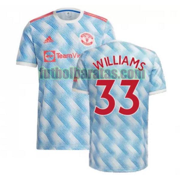 camiseta williams 33 manchester united 2021 2022 azul segunda