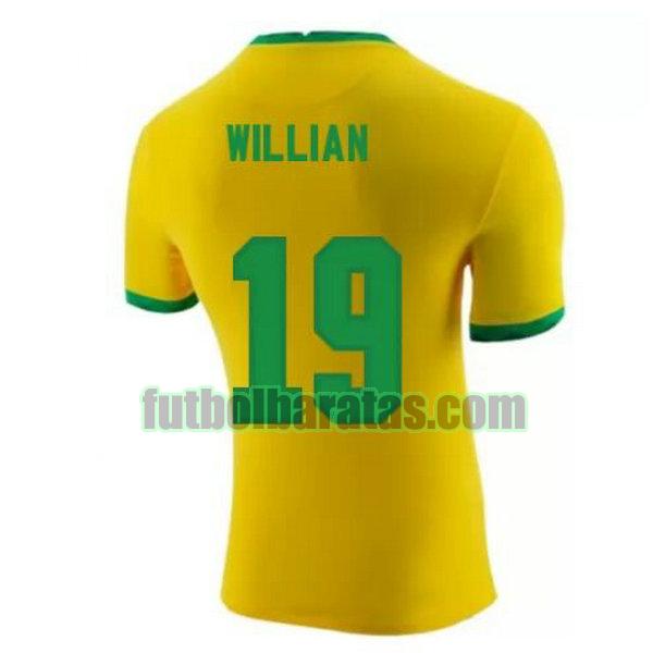 camiseta willian 19 brasil 2020-2021 amarillo primera