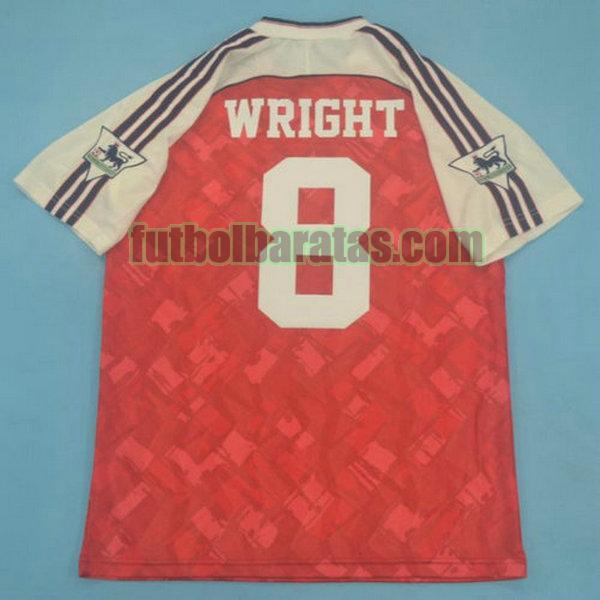 camiseta wright 8 arsenal 1990-1992 rojo primera