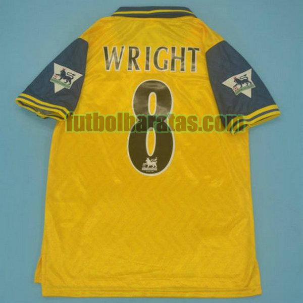 camiseta wright 8 arsenal 1996-1997 amarillo segunda