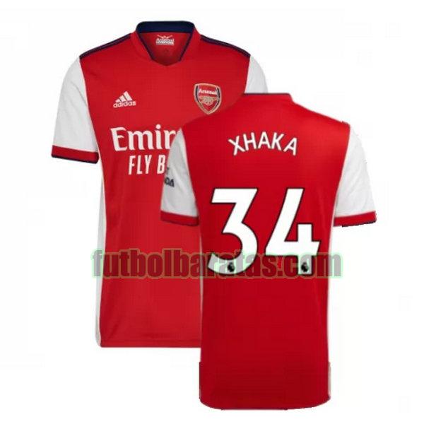 camiseta xhaka 34 arsenal 2021 2022 rojo primera