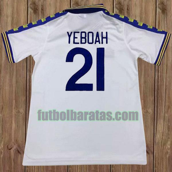 camiseta yeboah 21 leeds united 1976-1977 blanco primera