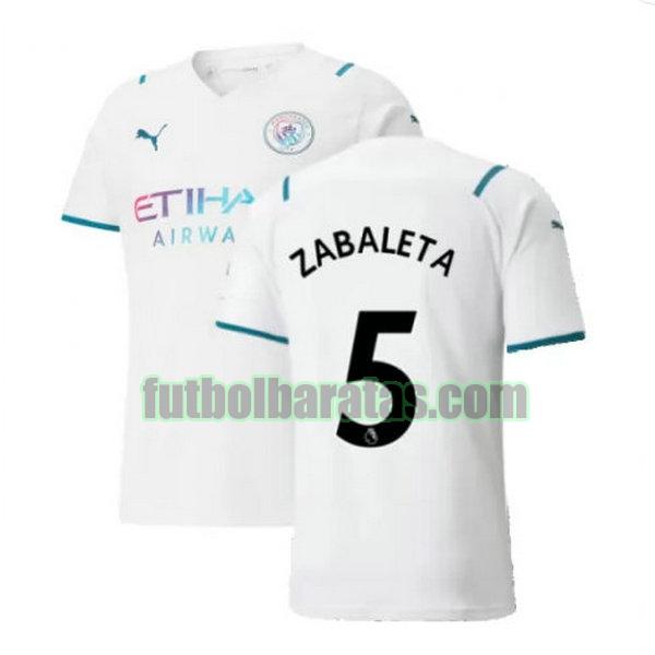 camiseta zabaleta 5 manchester city 2021 2022 blanco segunda