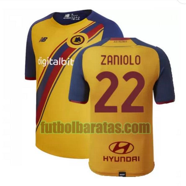 camiseta zaniolo 22 roma 2021 2022 amarillo fourth