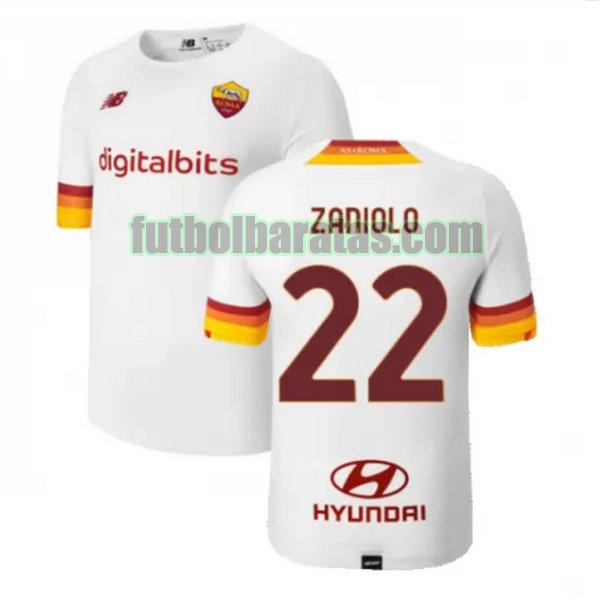 camiseta zaniolo 22 roma 2021 2022 blanco segunda