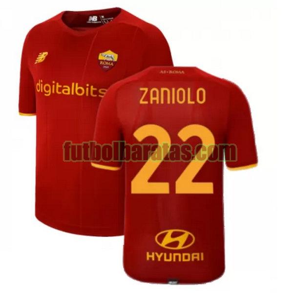 camiseta zaniolo 22 roma 2021 2022 rojo primera