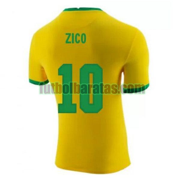 camiseta zico 10 brasil 2020-2021 amarillo primera