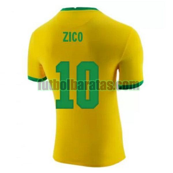 camiseta zico 10 brasil 2020-2021 amarillo primera