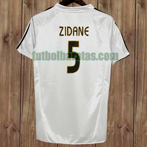 camiseta zidane 5 real madrid 2004-2005 blanco primera