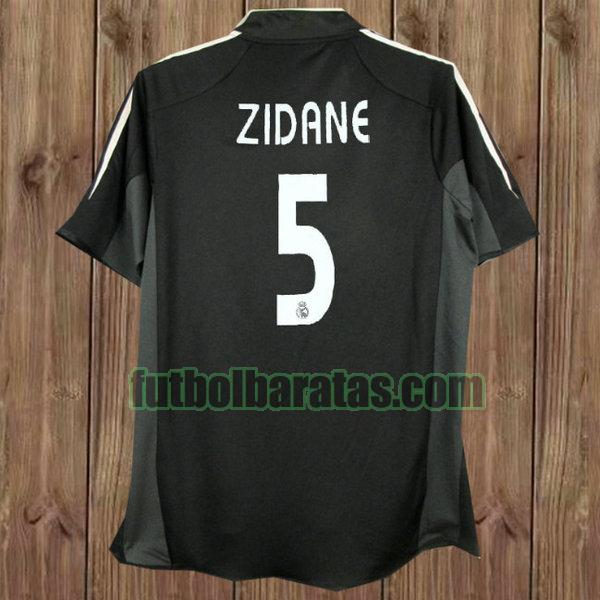 camiseta zidane 5 real madrid 2004-2005 negro segunda