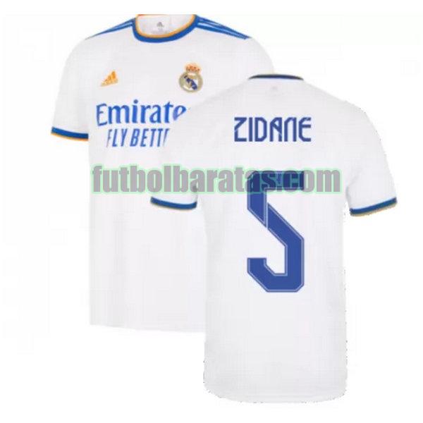 camiseta zidane 5 real madrid 2021 2022 blanco primera
