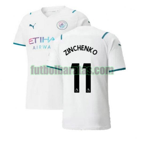 camiseta zinchenko 11 manchester city 2021 2022 blanco segunda