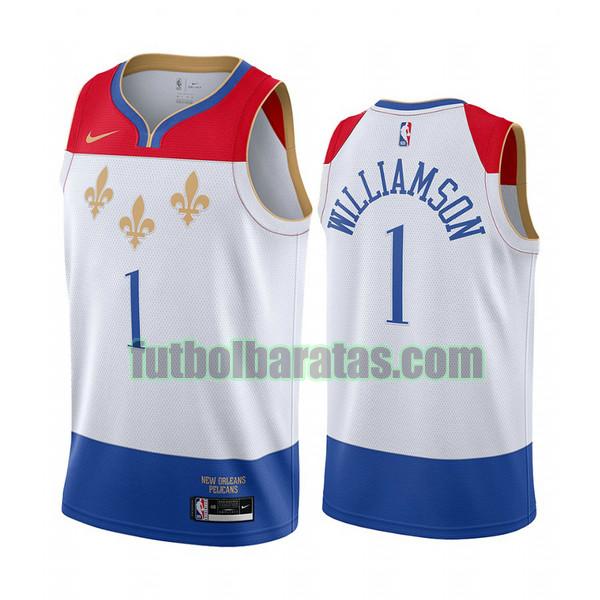 camiseta zion williamson 1 new orleans pelicans blanco hombre