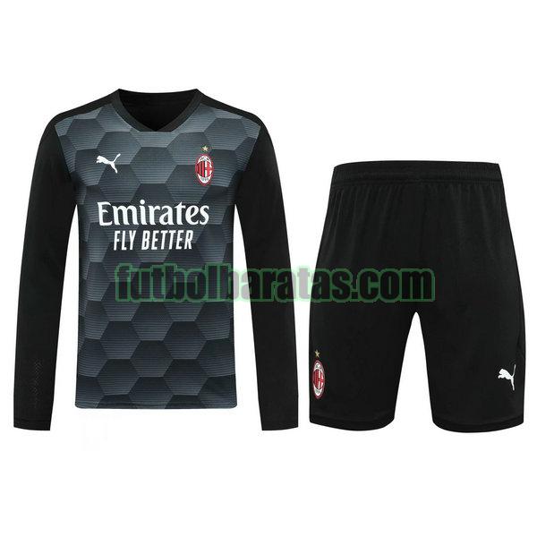 camisetas+pantalones cortos ac milan 2021 negro portero ml