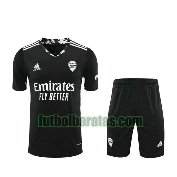 camisetas+pantalones cortos arsenal 2021 negro portero