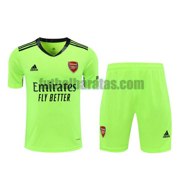 camisetas+pantalones cortos arsenal 2021 verde portero