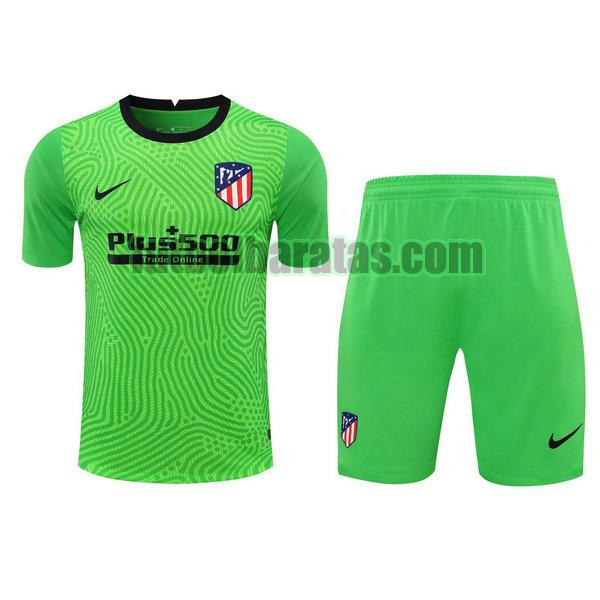 camisetas+pantalones cortos atletico madrid 2021 verde portero