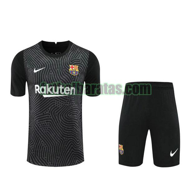 camisetas+pantalones cortos barcelona 2021 negro portero
