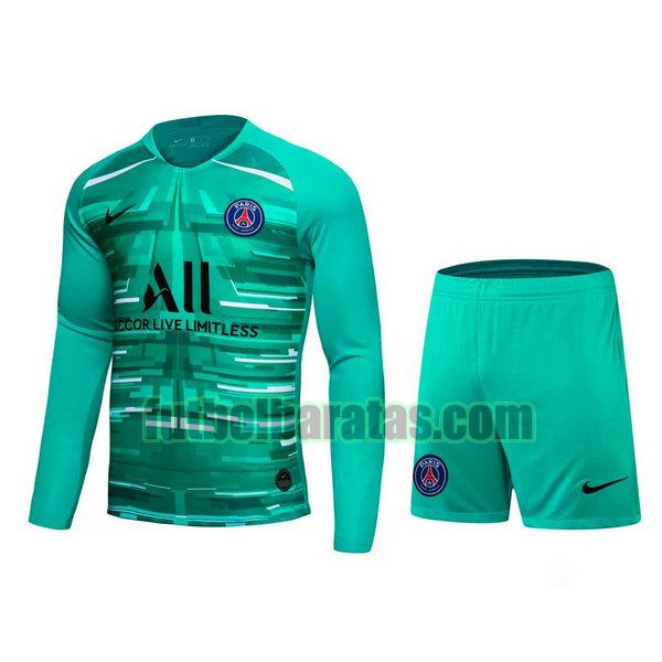 camisetas+pantalones cortos paris saint-germain 2021 azul portero ml