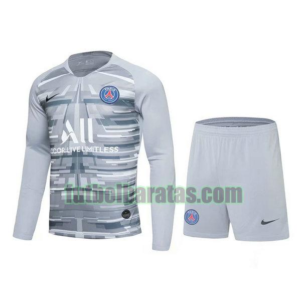 camisetas+pantalones cortos paris saint-germain 2021 gris portero ml