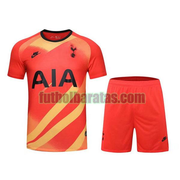 camisetas+pantalones cortos tottenham hotspur 2021 naranja portero