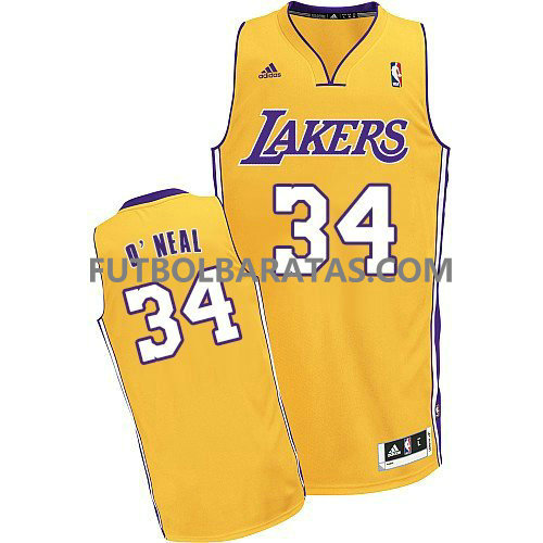 camisetas O'neal 34 logo los angeles lakers 2017 amarillo