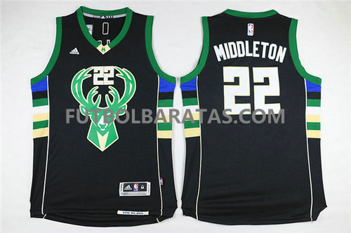 camisetas baloncesto numero 22 Middleton milwaukee bucks 2017 negro