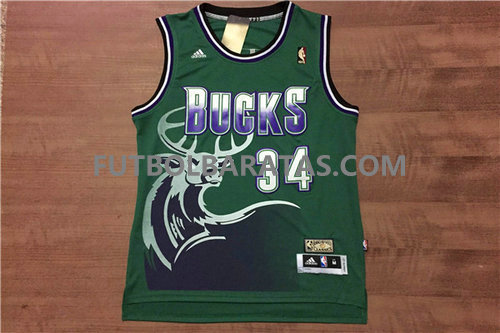 camisetas baloncesto numero 34 Allen milwaukee bucks 2017 verde