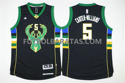 camisetas baloncesto numero 5 Carter-Williams milwaukee bucks 2017 negro