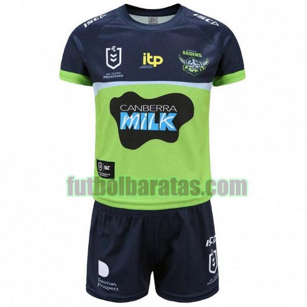 camisetas niños canberra raiders 2021 verde primera