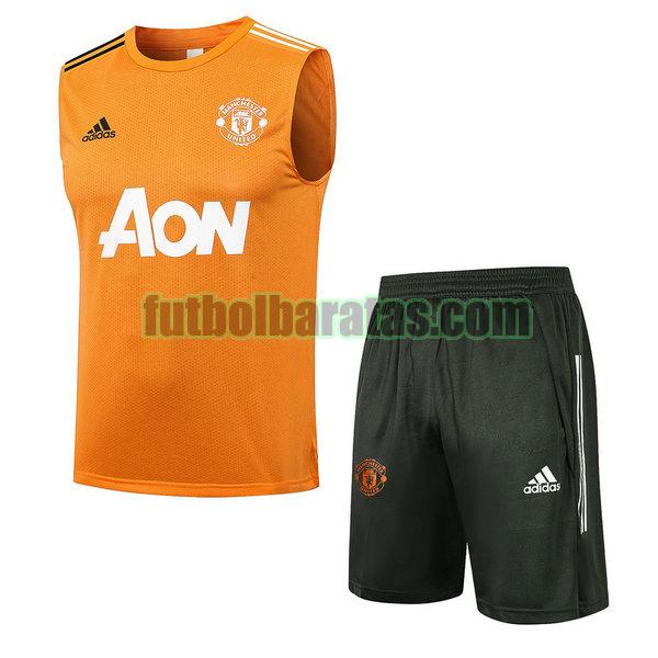 chaleco manchester united 2021 2022 naranja conjunto