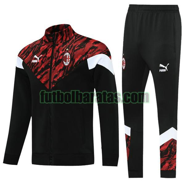 chandal ac milan 2021 2022 negro rojo conjunto