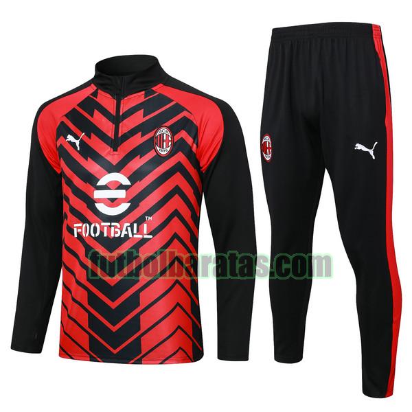 chandal ac milan 2023 2024 rojo negro conjunto