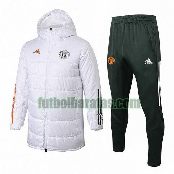 chandal algodon manchester united 2020 2021 blanco conjunto