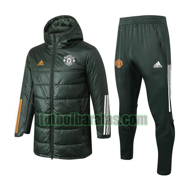 chandal algodon manchester united 2020 2021 verde conjunto