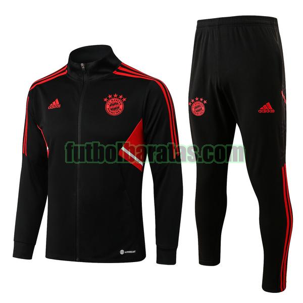 chandal bayern munich 2022 2023 negro rojo conjunto