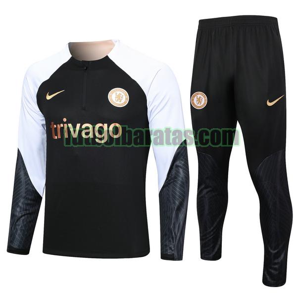 chandal chelsea 2023 2024 negro blanco conjunto