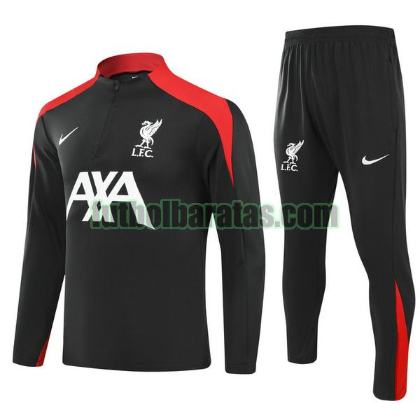 chandal liverpool 2024 2025 negro half zipper conjunto