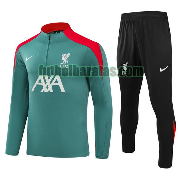 chandal liverpool 2024 2025 verde half zipper conjunto