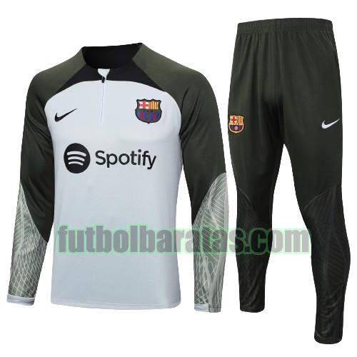 chandal niño barcelona 2023 24 gris verde conjunto