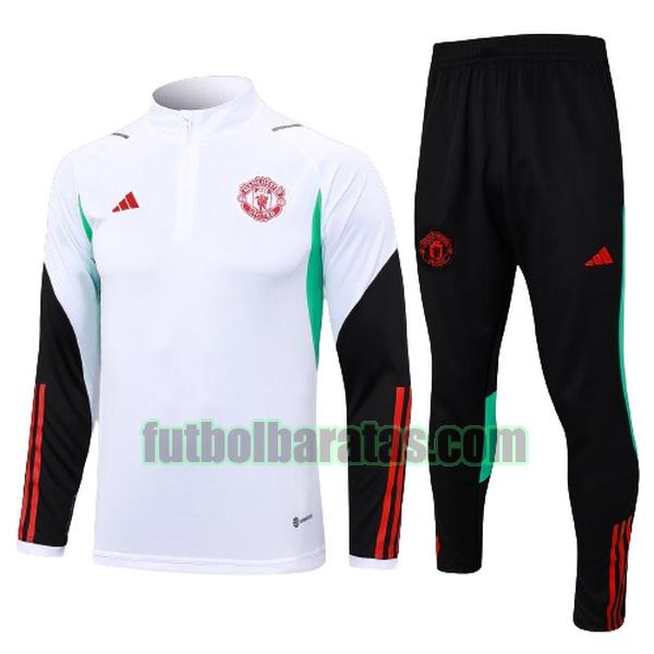 chandal niño manchester united 23 24 negro blanco conjunto