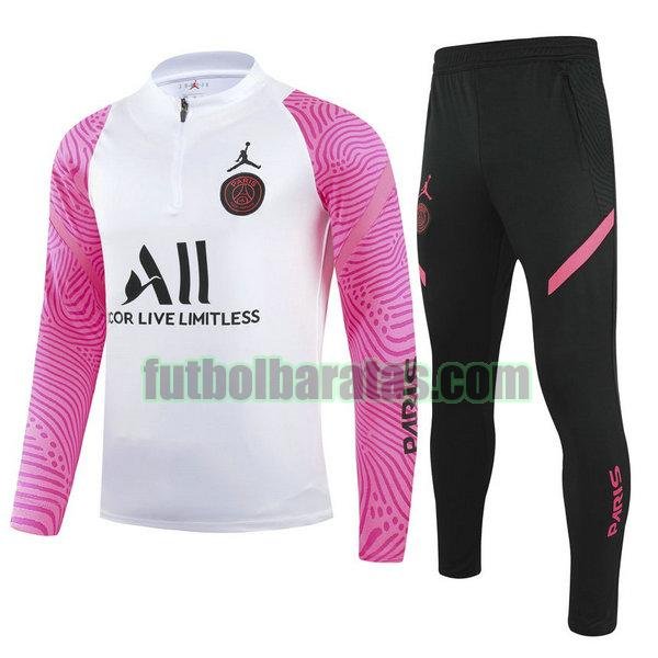 chandal niño paris saint germain 2021 2022 blanco rosa conjunto