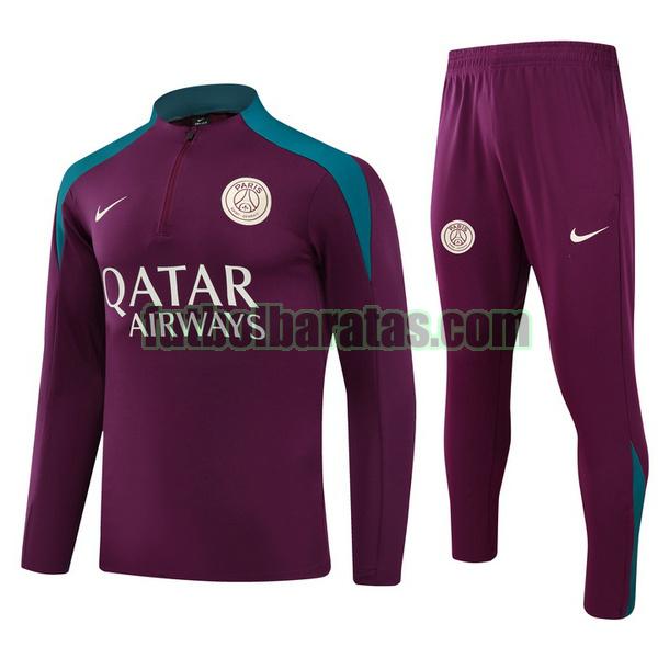 chandal paris saint germain 2024 2025 rojo half zipper conjunto