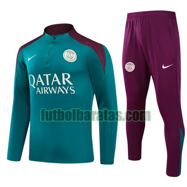 chandal paris saint germain 2024 2025 verde half zipper conjunto