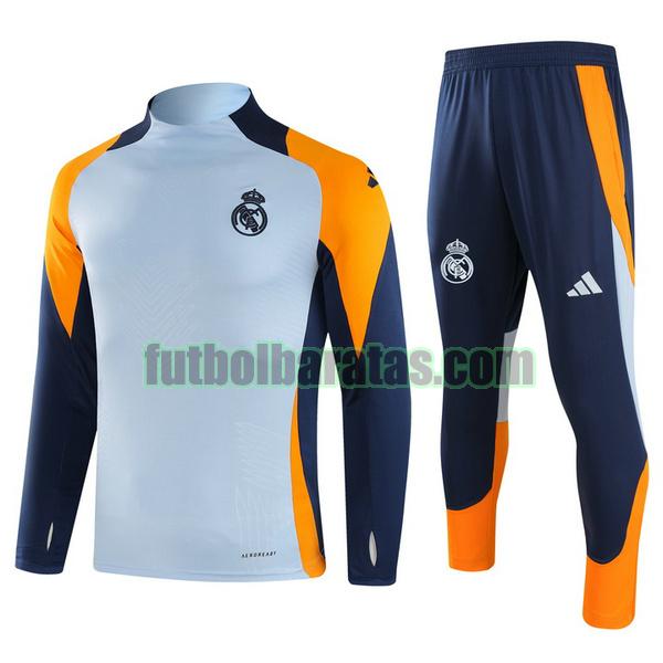chandal real madrid 2024 2025 azul half zipper conjunto