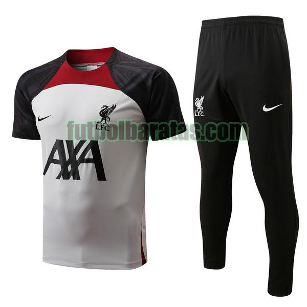 entrenamiento liverpool 2022 2023 blanco rojo negro conjunto