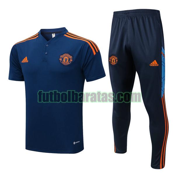 entrenamiento manchester united 2022 2023 azul conjunto