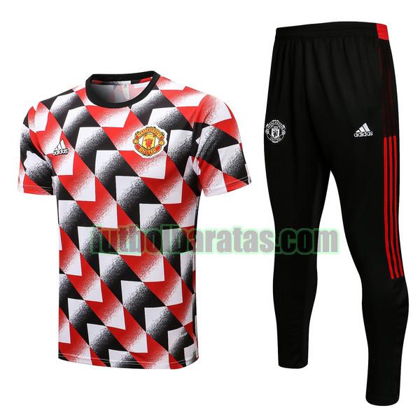 entrenamiento manchester united 2022 2023 negro rojo blanco conjunto