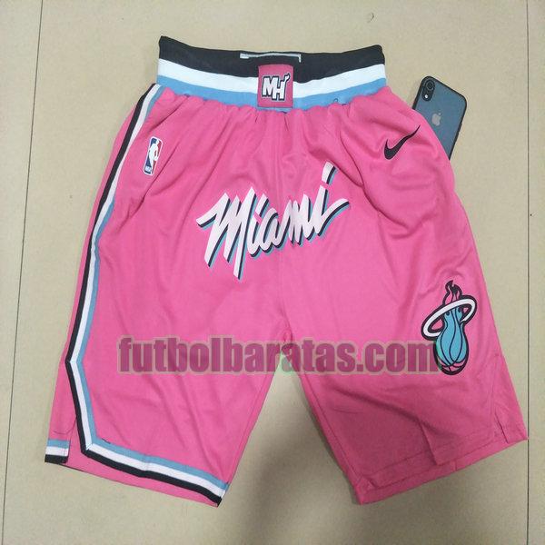 pantalones cortos baloncesto 2021 miami heat rosa hombre