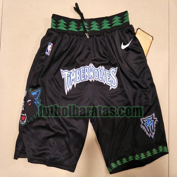 pantalones cortos baloncesto 2021 minnesota timberwolves negro hombre